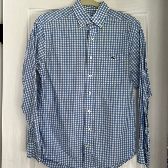 Vineyard Vines Blue and White Checkered Shirt - Picture 1 of 3